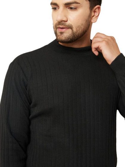 MENS HIGH NECK PLAIN SWEATER (S)